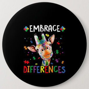 Autistisch  Verschillen in Giraffe, puzzelstuk Ronde Button 6,0 Cm
