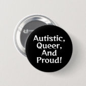 Autistisch, vrolijk en trots! ronde button 5,7 cm (Voorkant /achterkant)