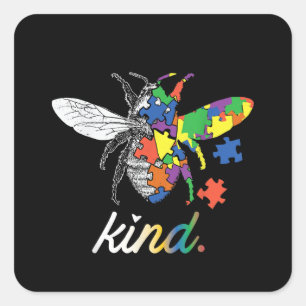 Autistisch Wees een soort bijenhouder — puzzelst Vierkante Sticker