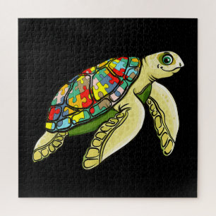 Autistisch  Zee Turtle Puzzle Piece Autisme Awaren Legpuzzel