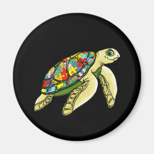 Autistisch  Zee Turtle Puzzle Piece Autisme Awaren Magneet