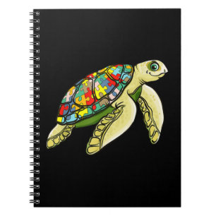 Autistisch Zee Turtle Puzzle Piece Autisme Awaren Notitieboek