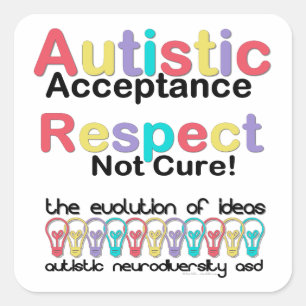 Autistische Acceptatie Respecteer Geen Genezing Vierkante Sticker