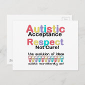 Autistische acceptatie respecteren niet zuiver briefkaart (Voorkant / Achterkant)