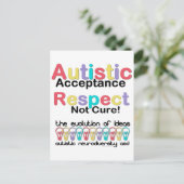 Autistische acceptatie respecteren niet zuiver briefkaart (Staand voorkant)
