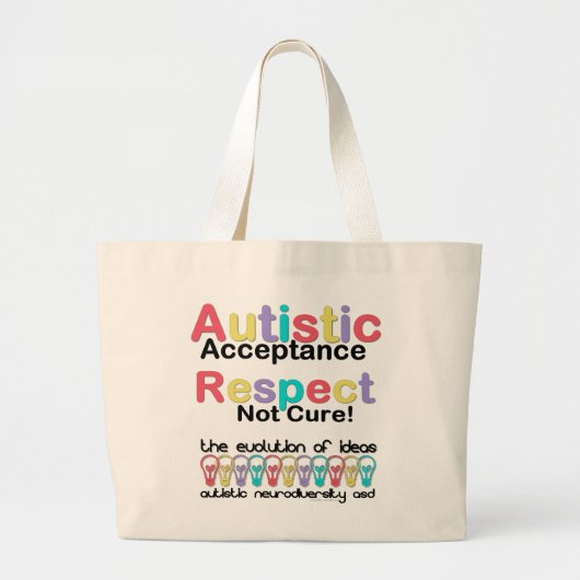 Autistische acceptatie respecteren niet zuiver grote tote bag (Voorkant)