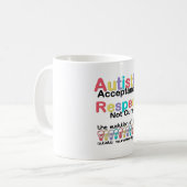 Autistische acceptatie respecteren niet zuiver koffiemok (Voorkant links)