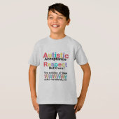 Autistische acceptatie respecteren niet zuiver t-shirt (Voorkant volledig)