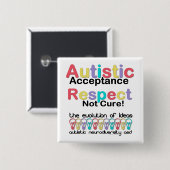 Autistische acceptatie respecteren niet zuiver vierkante button 5,1 cm (Voorkant /achterkant)
