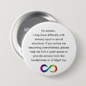 Autistische accommodatie-Button Ronde Button 7,6 Cm (Voorkant /achterkant)