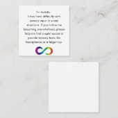 Autistische accommodatie-Kaart Vierkante Visitekaartje (Voorkant / Achterkant)