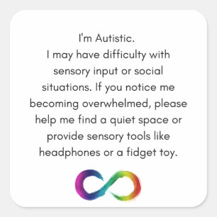 Autistische accommodatie-Sticker Vierkante Sticker