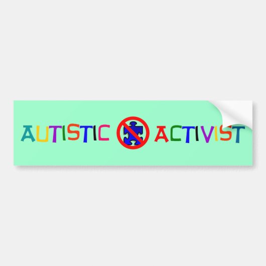 Autistische activist bumpersticker (Voorkant)