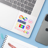 Autistische Activist sticker set (Laptop met iPhone)