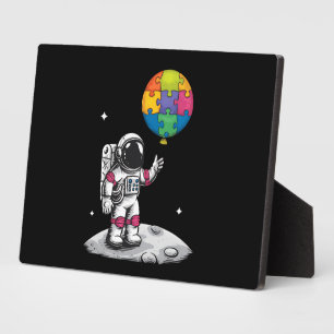 Autistische astronaut ballon ruimte autisme bewust fotoplaat