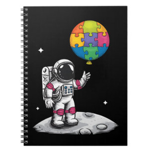 Autistische Astronaut Ballon Ruimte Autisme Bewust Notitieboek