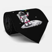 Autistische astronaut ballon ruimte Autisme Bewust Stropdas (Opgerold)