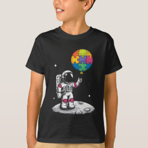 Autistische Astronaut Ballon Ruimte Autisme Bewust T-shirt