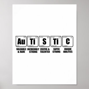 Autistische Au Ti Ti C Periodiek Systeem van eleme Poster