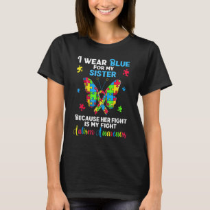 Autistische Autisme Vlinder Ik Draag Blauw Voor M T-shirt