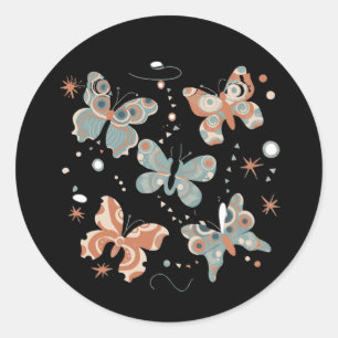 Autistische Autismus Vlinder Autisme Bewustzijn	 Ronde Sticker