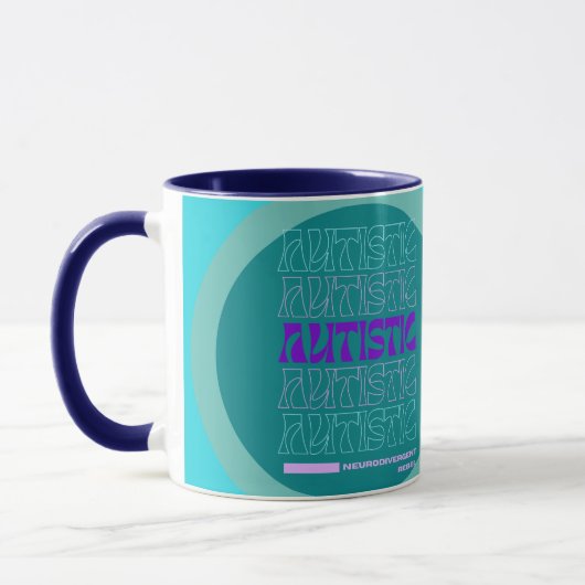 Autistische Blauwgroen koffie-Mok Mok (Links)