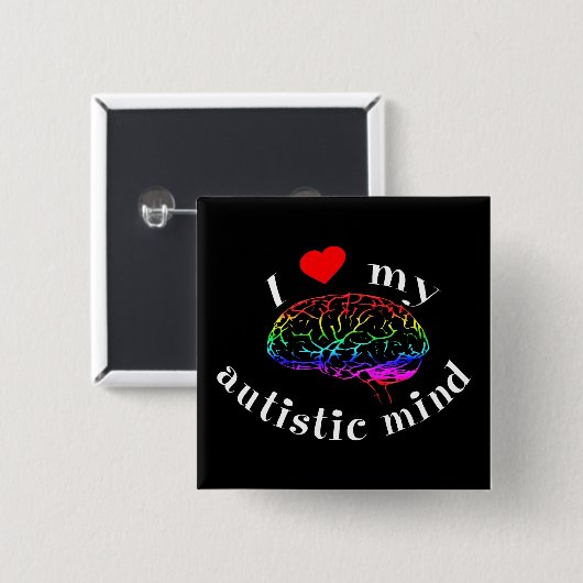 Autistische Buttonnen Vierkante Button 5,1 Cm (Voorkant /achterkant)