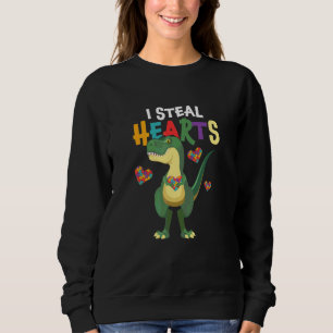 Autistische Dino Steal Harten Autisme Awareness Re Trui