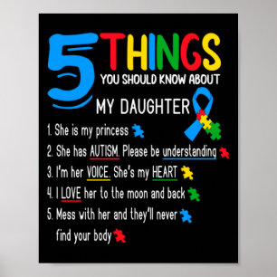 Autistische dochter Autisme bewustzijn steun moede Poster