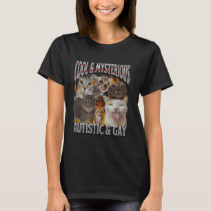 Autistische en Gay Funny Cat Meme Bootleg Graphic T-shirt