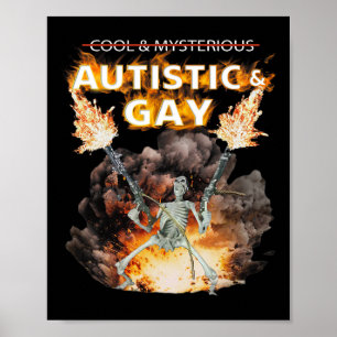Autistische En Homo Skelet Grappig Autisme Skelet  Poster
