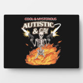 Autistische en homoseksuele skelet grappig autisme fotoplaat (voorkant)