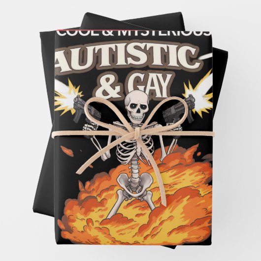 Autistische en homoseksuele skelet grappig autisme inpakpapier vel (In situ)
