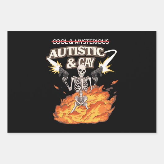 Autistische en homoseksuele skelet grappig autisme inpakpapier vel (Voorkant)