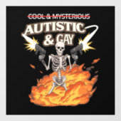 Autistische en homoseksuele skelet grappig autisme raamsticker (Vel)