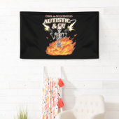 Autistische en homoseksuele skelet grappig autisme spandoek (Insitu)