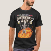 Autistische en homoseksuele skelet grappig autisme t-shirt (Voorkant)