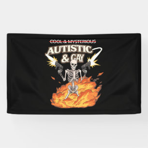 Autistische en Homoseksuele Skelet Grappige Autism Spandoek
