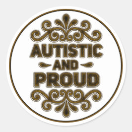 Autistische en Trotse Vintage Ronde Sticker