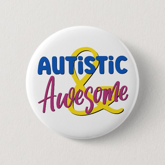Autistische & Geweldige Neurodiversity Acceptatie Ronde Button 5,7 Cm (Voorkant)