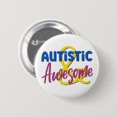 Autistische & Geweldige Neurodiversity Acceptatie Ronde Button 5,7 Cm (Voorkant /achterkant)
