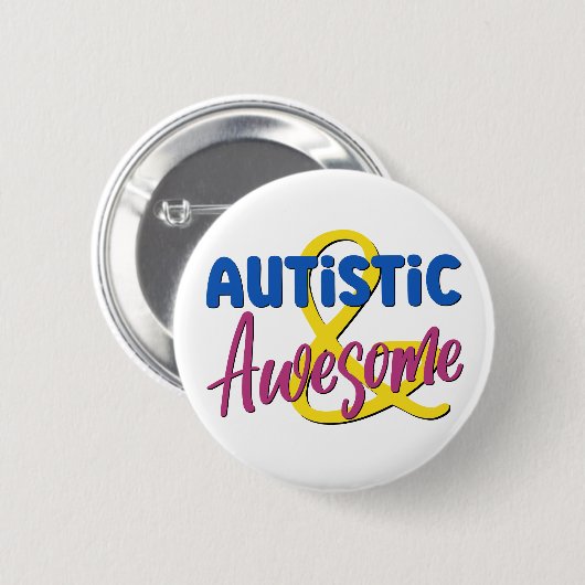 Autistische & Geweldige Neurodiversity Acceptatie Ronde Button 5,7 Cm (Voorkant /achterkant)