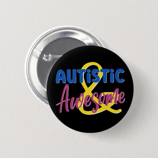 Autistische & Geweldige Neurodiversity Acceptatie Ronde Button 5,7 Cm (Voorkant /achterkant)
