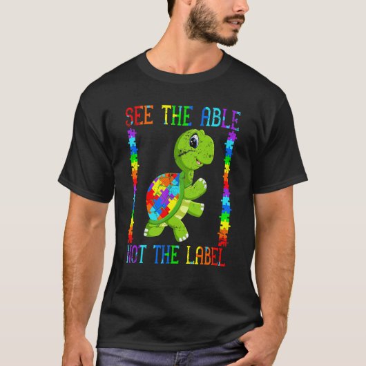 Autistische Kind Moeder Schildpad Vechters Puzzel T-shirt (Voorkant)