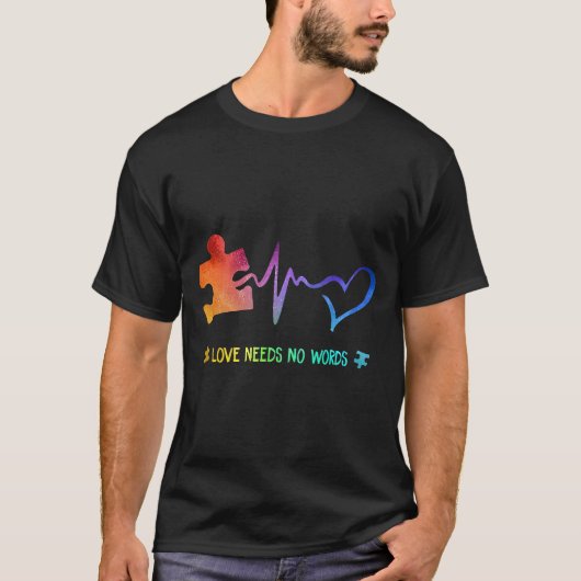 Autistische liefde heeft geen woorden nodig voor h t-shirt (Voorkant)