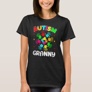 Autistische Oma Puzzel Steun Familie Autisme Bewus T-shirt