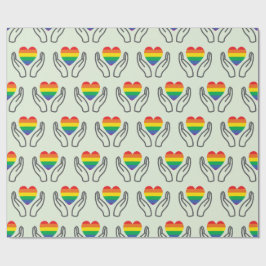 Autistische Ondersteunende Handen Regenboog Kleurr Cadeaupapier