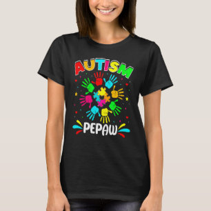Autistische Pepaw-puzzel Steun Familie Autisme Bew T-shirt