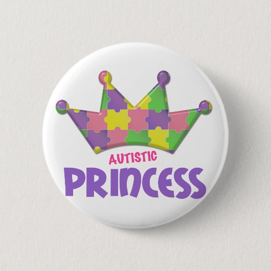 Autistische prinses 1 AUTISM Ronde Button 5,7 Cm (Voorkant)