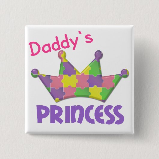 Autistische prinses 3 AUTISM Vierkante Button 5,1 Cm (Voorkant)
